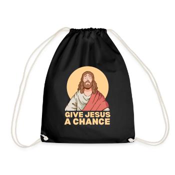 Geben Sie Jesus Eine Zufällige Glaube Bibel Zitat - Turnbeutel - Schwarz - Vorne