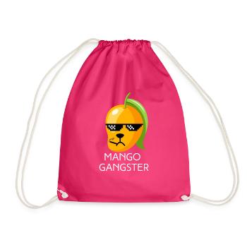 Mango Gangster Fruit Cigarette Black Glasses - Drawstring Bag - fuchsia - Front