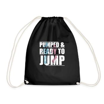Pumped & Ready To Jump Funny Jump Rope Skipping - Drawstring Bag - black - Front
