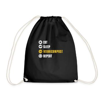 Eat Sleep Drôle Vermiculture Humour pour - Sac de sport léger - noir - Devant
