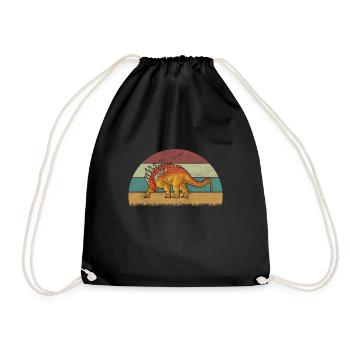 Edmontonia Dinosaur Children Dino Gift - Drawstring Bag - black - Front