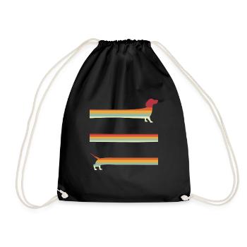 Teckel rétro extra long - Sac de sport léger - noir - Devant