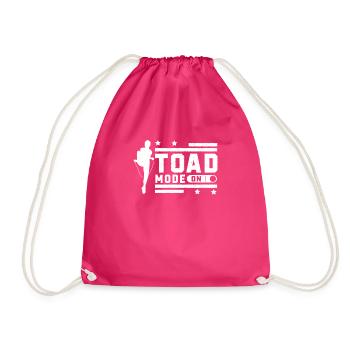 Toad Mode On Funny Jump Rope Skipping - Drawstring Bag - fuchsia - Front