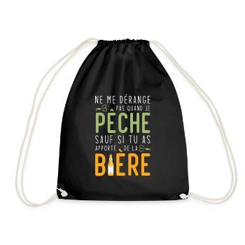 Je pêche sauf si tu as apportè de la bière - Sac de sport léger - noir - Devant