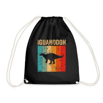 Iguanodon Dinosaurier Kinder Dino Geschenk - Turnbeutel - Schwarz - Vorne