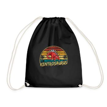 Kentrosaurus Dinosaur Children Dino Gift - Drawstring Bag - black - Front