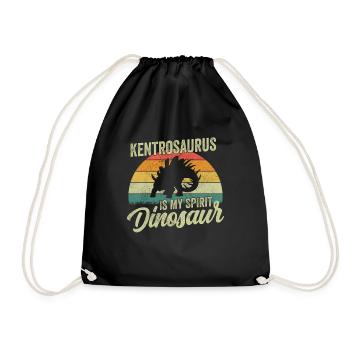 Kentrosaurus Dinosaur Children Dino Gift - Drawstring Bag - black - Front