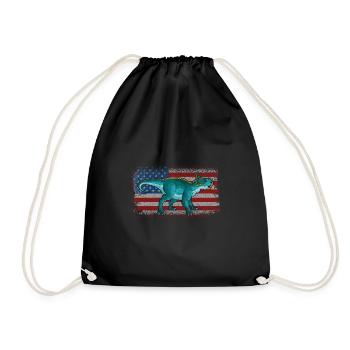 Leptoceratops Dinosaur Children Dino Gift - Drawstring Bag - black - Front