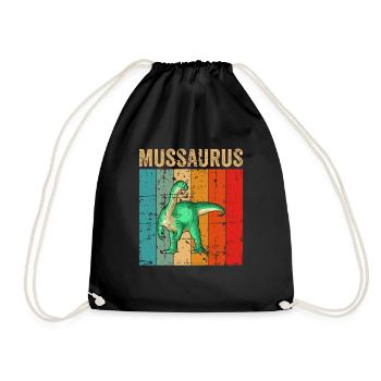Mussaurus Dinosaur Children Dino Gift - Drawstring Bag - black - Front
