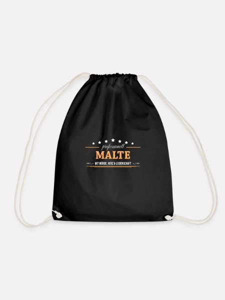 Professionell Malte Name Vorname - Turnbeutel - Schwarz