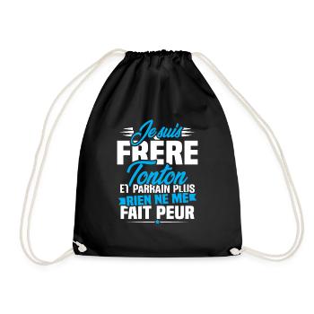Je suis frere tonton et Parrain - Sac de sport léger - noir - Devant