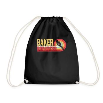 Baker Reporter Camera Microphone Girl Stars Quote - Drawstring Bag - black - Front