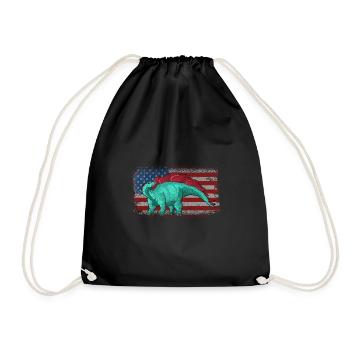 Wuerhosaurus Dinosaur Children Dino Gift - Drawstring Bag - black - Front