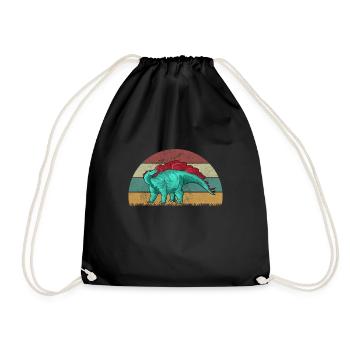 Wuerhosaurus Dinosaur Children Dino Gift - Drawstring Bag - black - Front