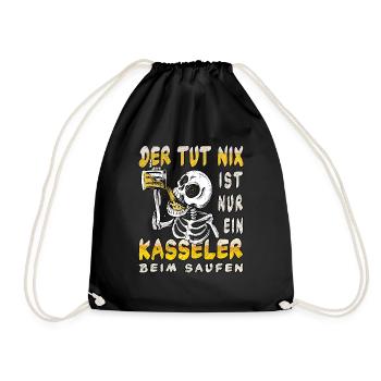 Kassel der tut nix Saufen Kostüm - Turnbeutel - Schwarz - Vorne