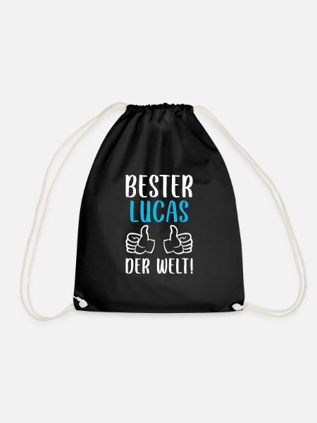 Lucas Vorname Name Geburtstag - Turnbeutel - Schwarz