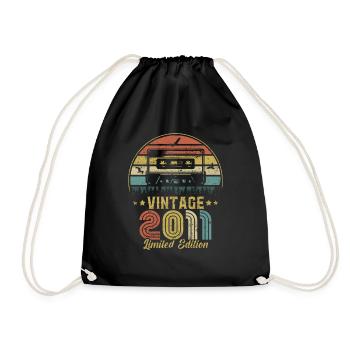 Vintage cassette 2011 - Drawstring Bag - black - Front