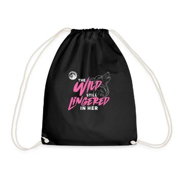 Wild Lady Wolf Howling For Vicious Female Alpha - Drawstring Bag - black - Front