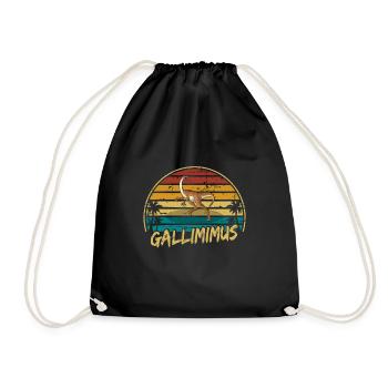Gallimimus Dinosaur Children Dino Gift - Drawstring Bag - black - Front