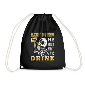 Boire la fête tut nix boire de la bière - Sac de sport léger - noir - Devant