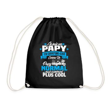 Un papy en camping-car comme un papy normal - Sac de sport léger - noir - Devant
