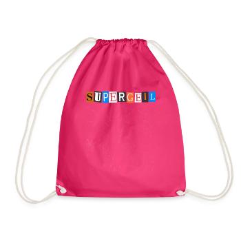 Supergeil super bonnes lettres d’un magazine - Sac de sport léger - fuchsia - Devant