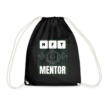 NFT Mentor non-fungible token for virtual - Drawstring Bag - black - Front
