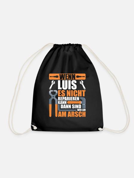 Vorname Luis Name Geburtstag Geschenk - Turnbeutel - Schwarz