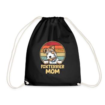 Fox Terrier Dog Dog Dog Owner - Drawstring Bag - black - Front
