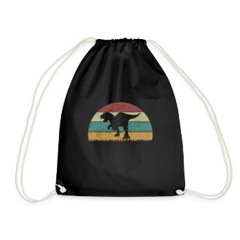 Tyrannosaurus Dinosaur Children Dino Gift - Drawstring Bag - black - Front