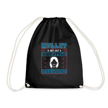 Retro American Mullet Life Lifestyle A Redneck - Drawstring Bag - black - Front