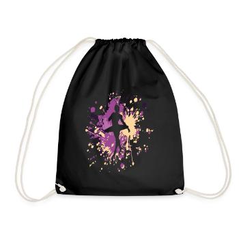 Éclaboussure de couleur de ballerine de danse - Sac de sport léger - noir - Devant