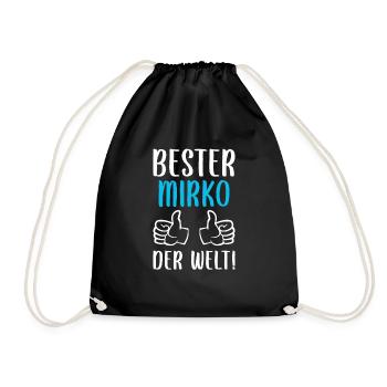 Mirko Vorname Name Geburtstag - Turnbeutel - Schwarz - Vorne
