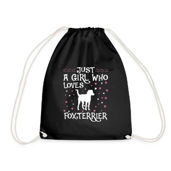 Foxterrier Hund Dog Hundehalter - Turnbeutel - Schwarz - Vorne