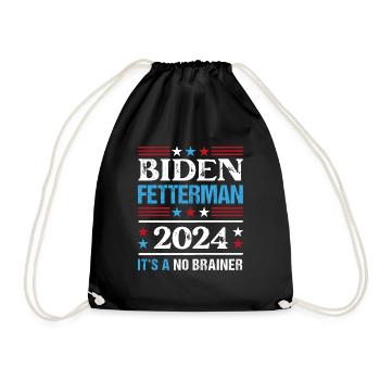 Biden Fetterman 2024 Es ist ein Kinderspiel - Turnbeutel - Schwarz - Vorne