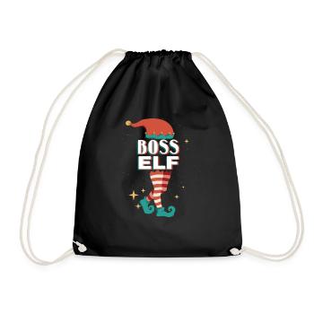 Boss Elf Christmas plays the assistant - Drawstring Bag - black - Front