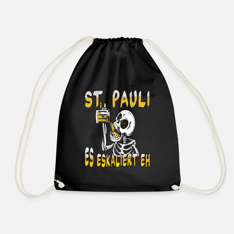 St. Pauli es eskaliert eh Fanartikel - Turnbeutel - Schwarz