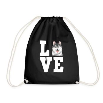 Husky Dog Dog Propriétaire de chien - Sac de sport léger - noir - Devant