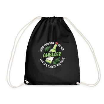 Soju May Not Be The Answer But It's Worth The Shot - Drawstring Bag - black - Front
