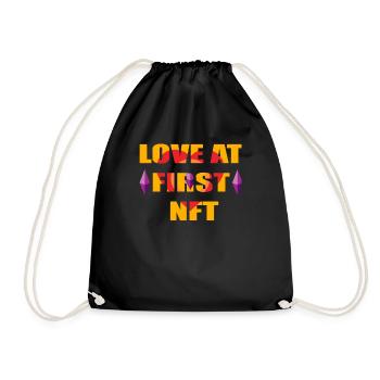 Love on the first nft Love for NFT Valentine's Day - Drawstring Bag - black - Front