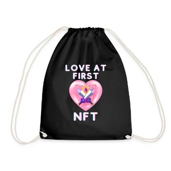 Love on the first nft Love for NFT Valentine's Day - Drawstring Bag - black - Front