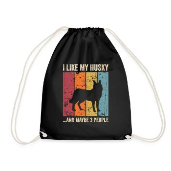 Husky Dog Dog Propriétaire de chien - Sac de sport léger - noir - Devant