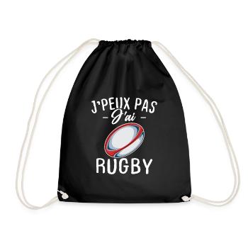 I can't I have rugby - Drawstring Bag - black - Front