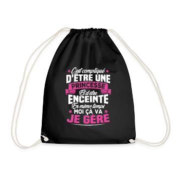 Une Princesse et Enceinte - Sac de sport léger - noir - Devant