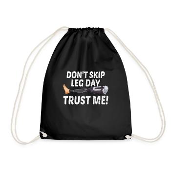 Leg surgery wheelchair lost leg - Drawstring Bag - black - Front