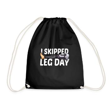 Leg surgery wheelchair lost leg - Drawstring Bag - black - Front