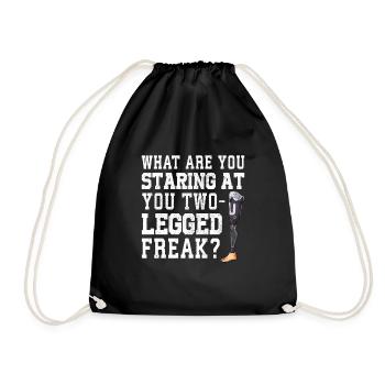 Leg surgery wheelchair lost leg - Drawstring Bag - black - Front