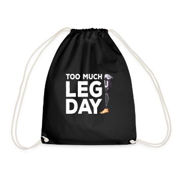 Leg surgery wheelchair lost leg - Drawstring Bag - black - Front