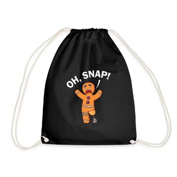 Leg surgery wheelchair lost leg - Drawstring Bag - black - Front