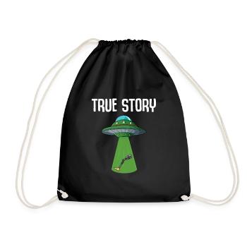 Leg surgery wheelchair lost leg - Drawstring Bag - black - Front